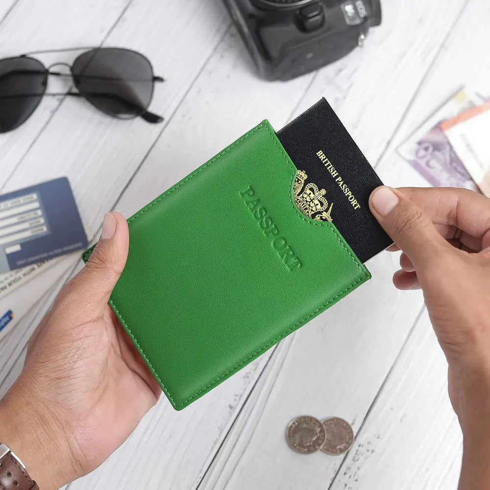 Passport Cover RFID Safe Green-4