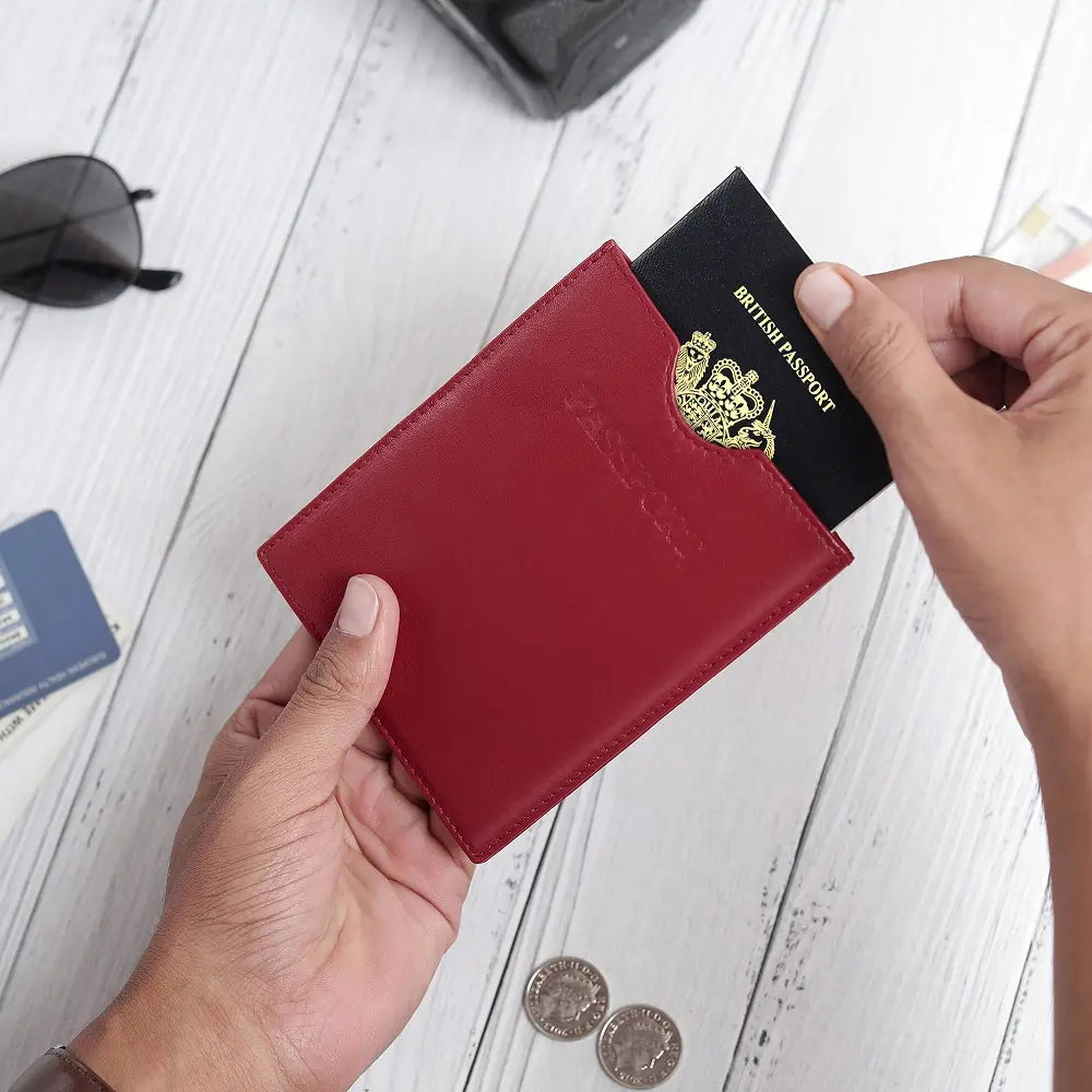 Passport Cover RFID Safe Red-4
