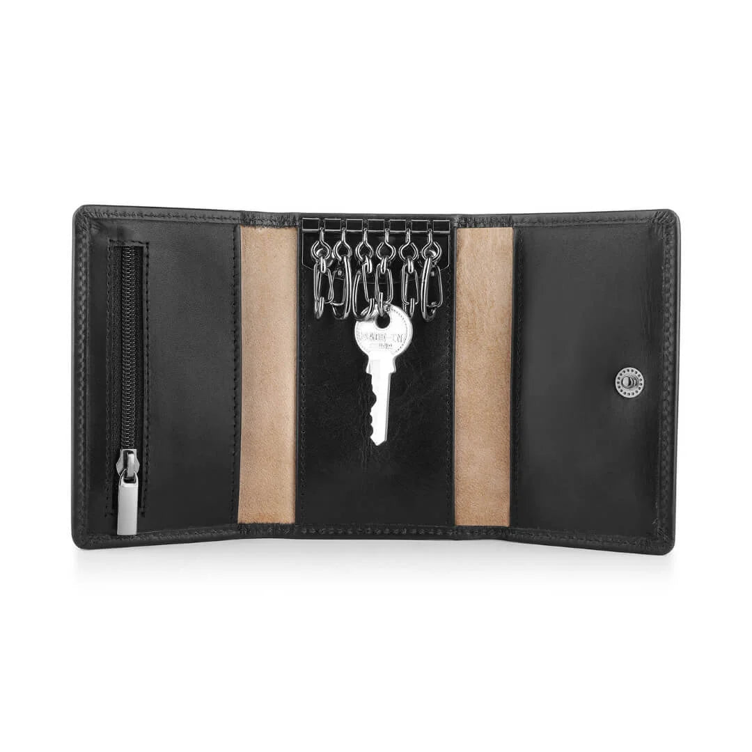 Black Leather Key Holder Wallet Mayfair 2505 (2)