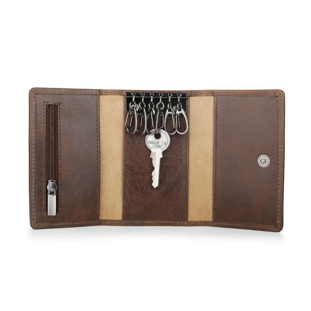 Brown Leather Key Holder Wallet Mayfair 2505 (2)