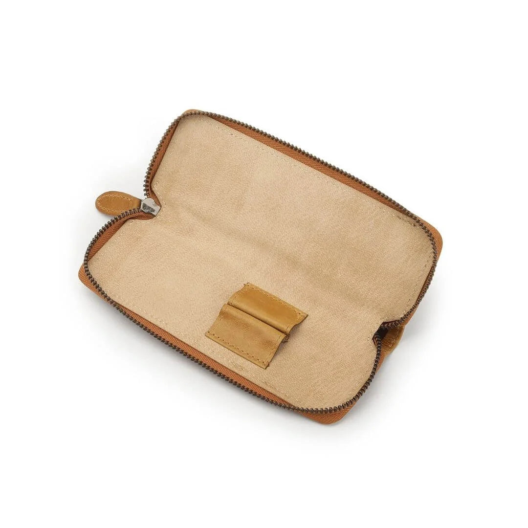 Tan Leather Zipped Pen Case Mayfair 2517 (4)