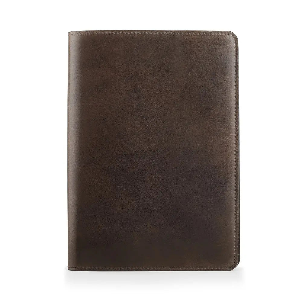Front view of the Brown Leather Diary Cover Mayfair 2519 made from genuine oiled leather with a rich, natural sheen.