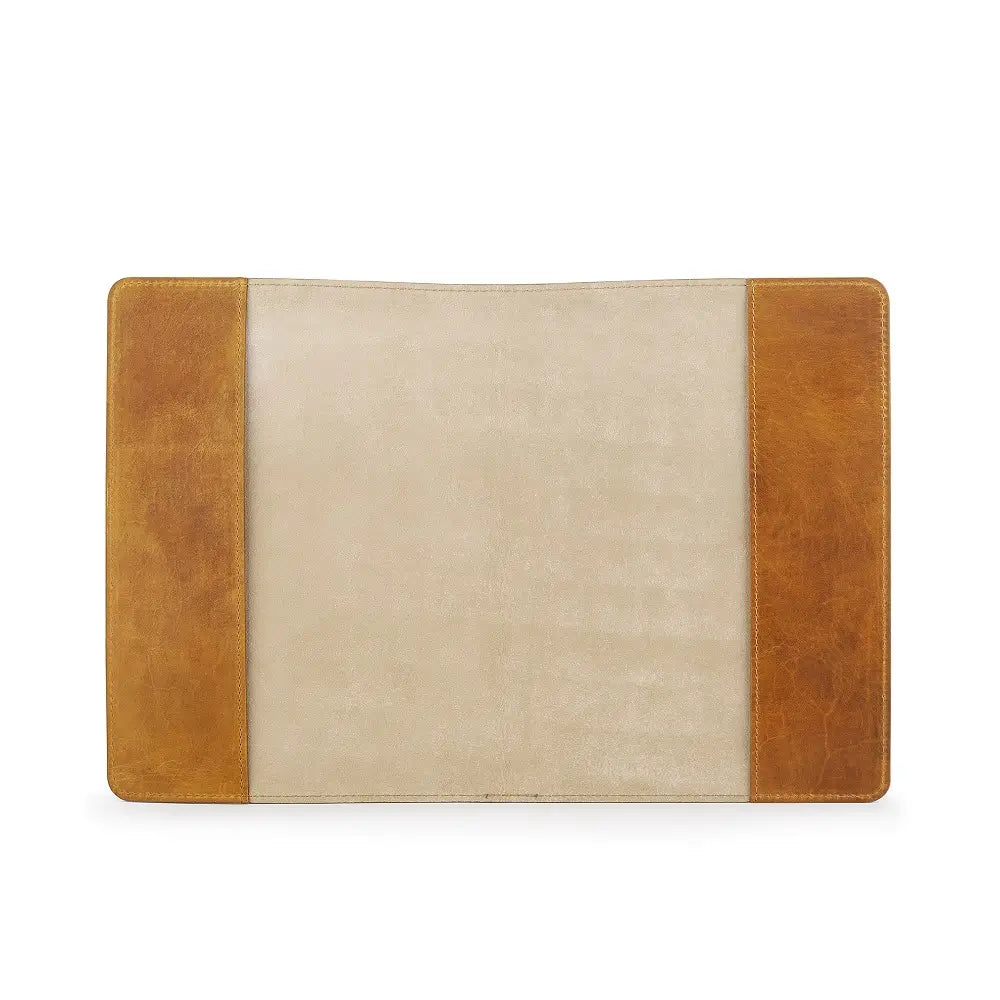 Front view of the Tan Leather Diary Cover Mayfair 2519 made from genuine oiled leather with a warm, natural finish.