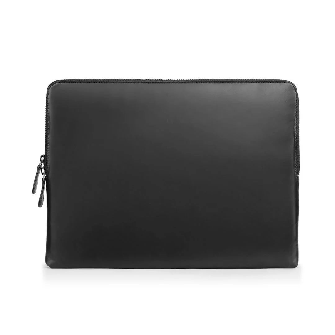 Black Leather Laptop Sleeve Mayfair 2526