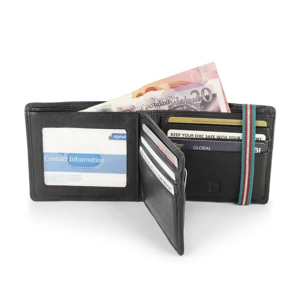 Black Leather Bifold Wallet Hudson 4812 (5)