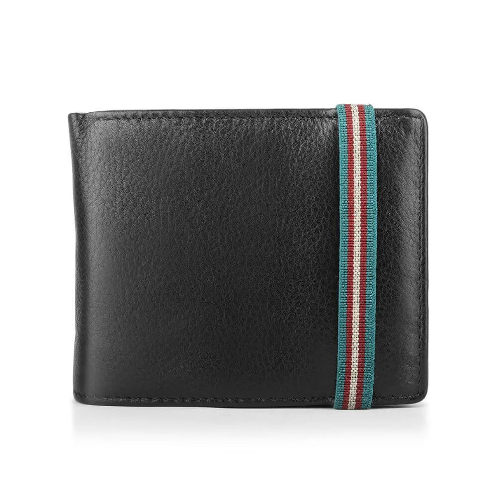 Black Leather Bifold Wallet Hudson 4812