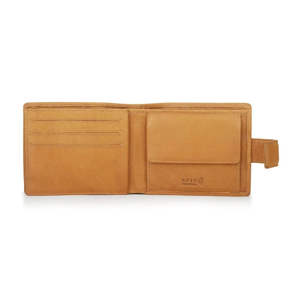 Cognac Leather Bifold Flip Up Wallet Hudson 5400 (5)