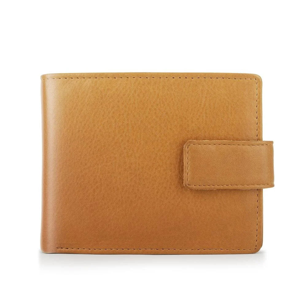 Cognac Leather Bifold Flip Up Wallet Hudson 5400