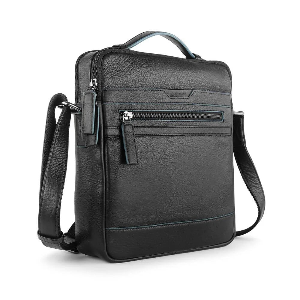 Black Leather Crossbody Bag with Top Handle Hudson 5500 (3)