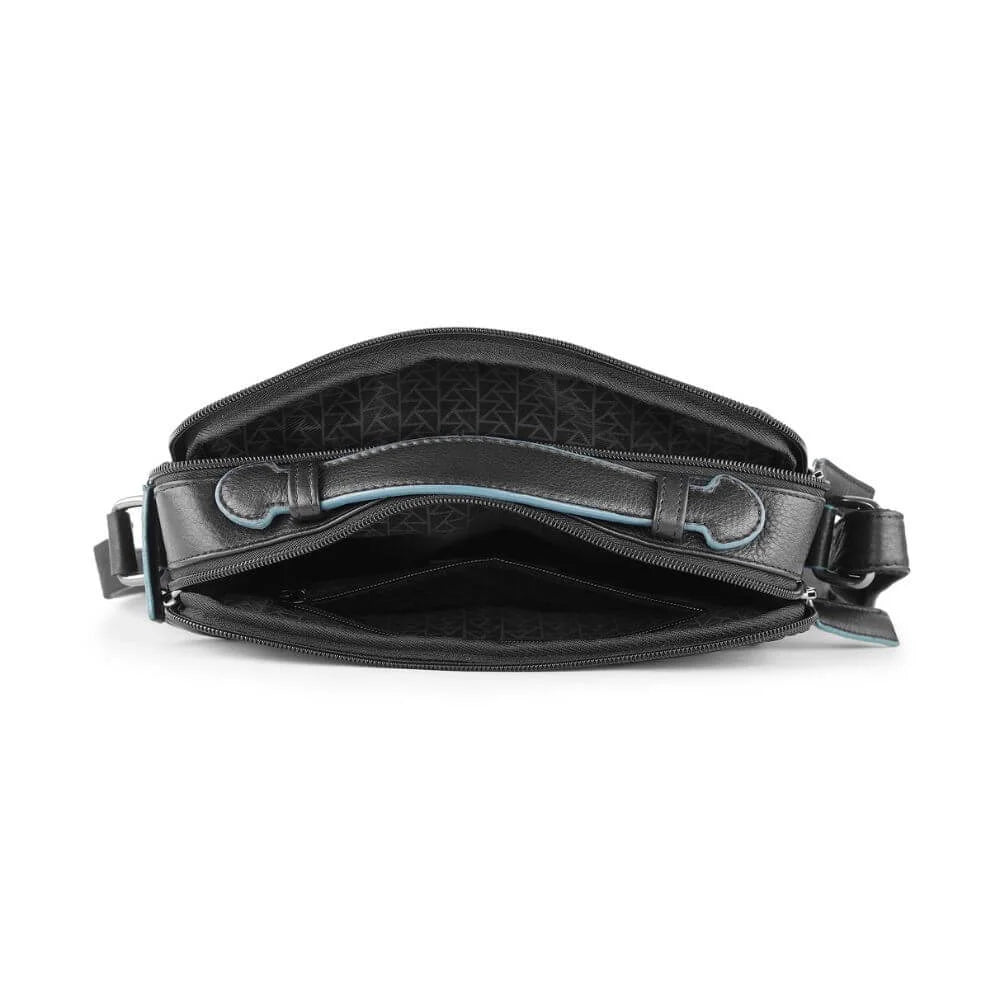 Black Leather Crossbody Bag with Top Handle Hudson 5500 (4)