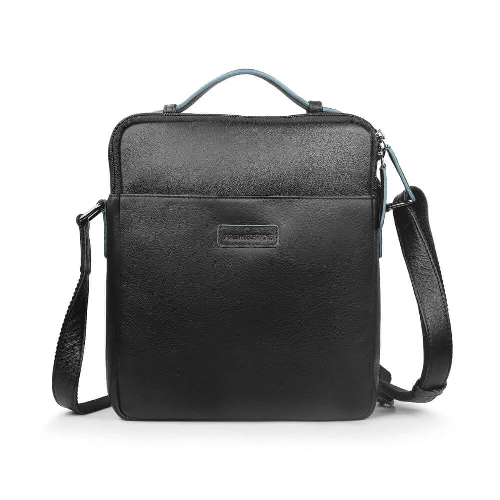 Black Leather Crossbody Bag with Top Handle Hudson 5500
