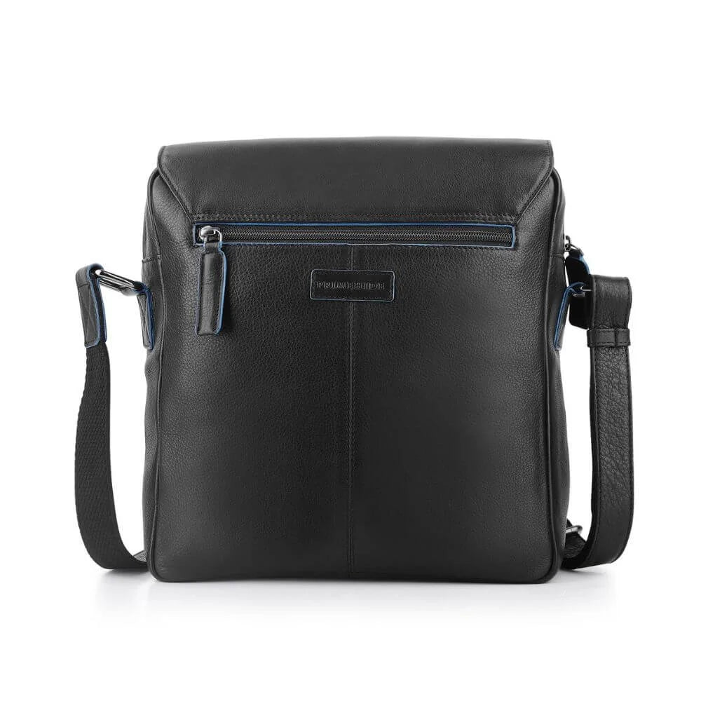 Black Leather Crossbody Messenger Bag Hudson 5510 (6)