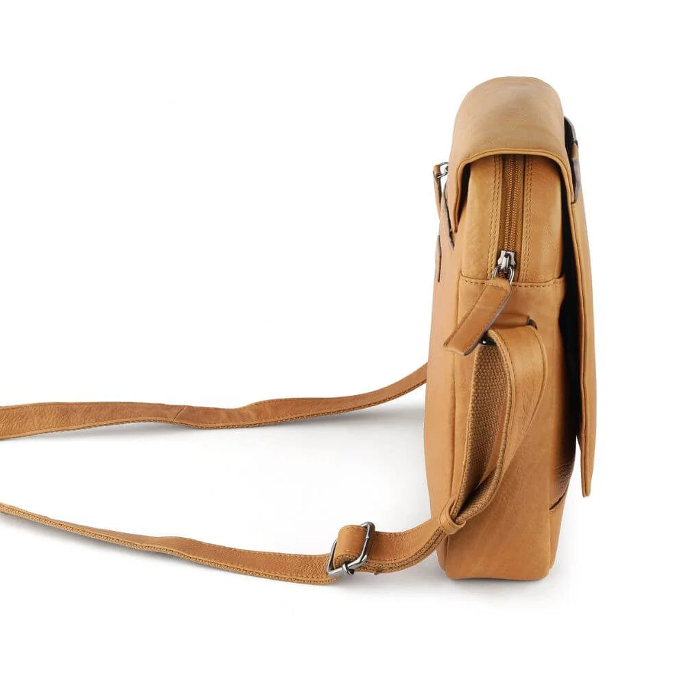 Cognac Leather Crossbody Messenger Bag Hudson 5510 (6)