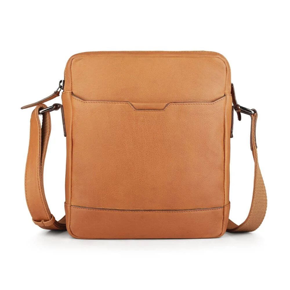 Leather Messenger Bag Zip Top Hudson 5520