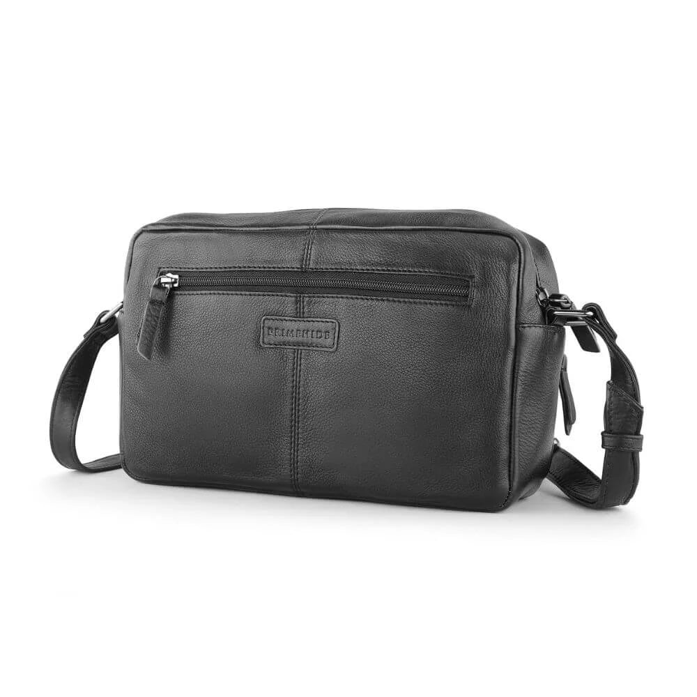 Black Leather Handbag Zip Top Hudson 5620 (3)