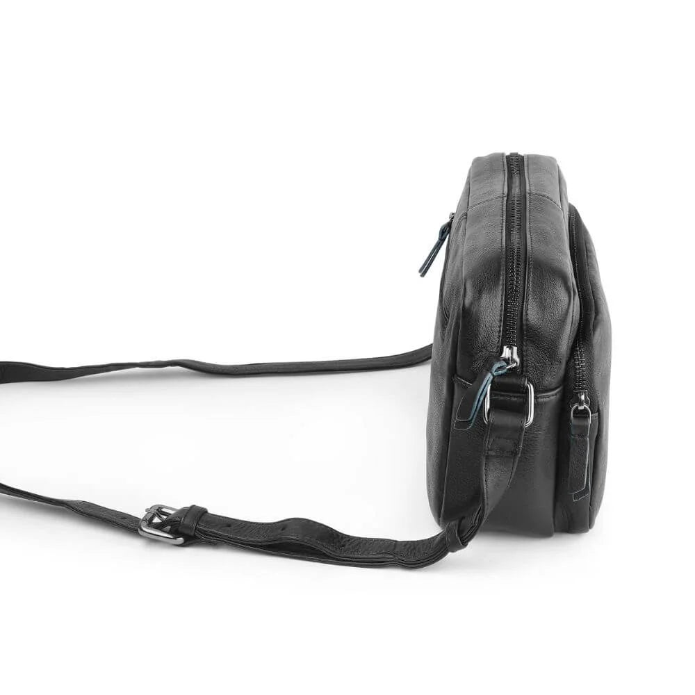 Black Leather Handbag Zip Top Hudson 5620 (6)