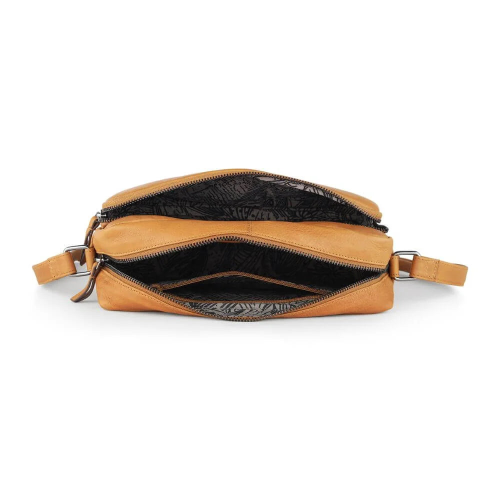 Cognac Leather Handbag Zip Top Hudson 5620 (3)