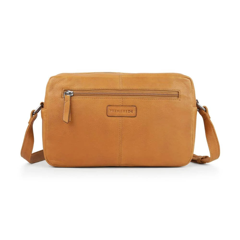 Cognac Leather Handbag Zip Top Hudson 5620 (4)