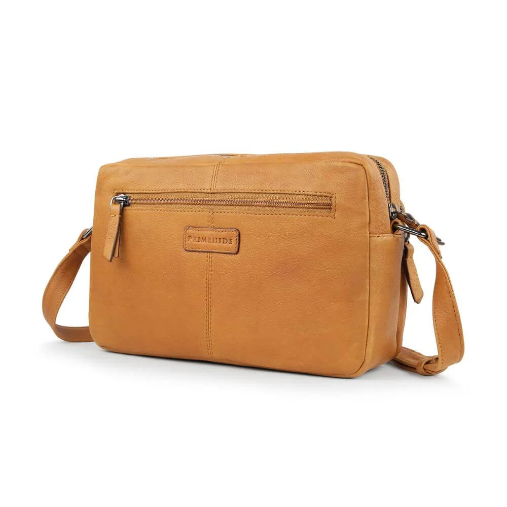 Cognac Leather Handbag Zip Top Hudson 5620 (5)