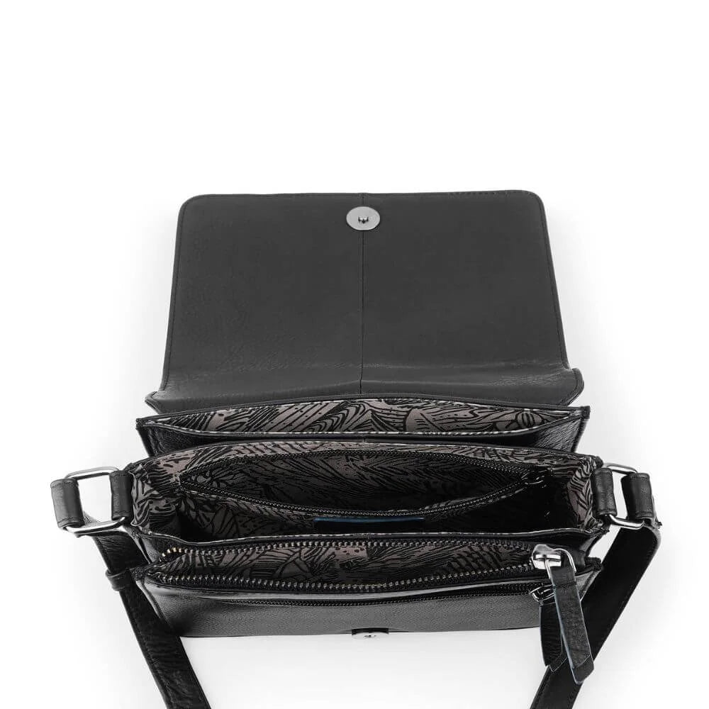 Black Leather Shoulder Bag Hudson 5640 (4)