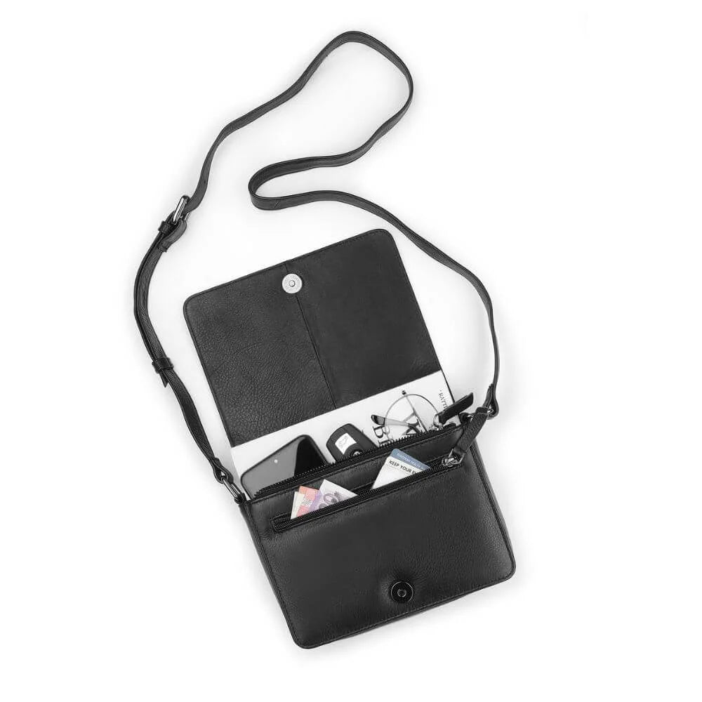 Black Leather Shoulder Bag Hudson 5640 (2)