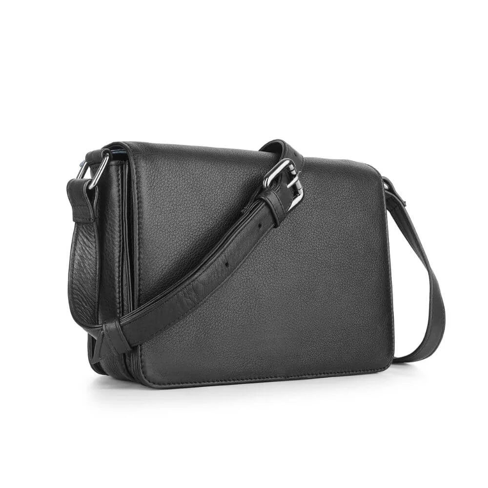 Black Leather Shoulder Bag Hudson 5640