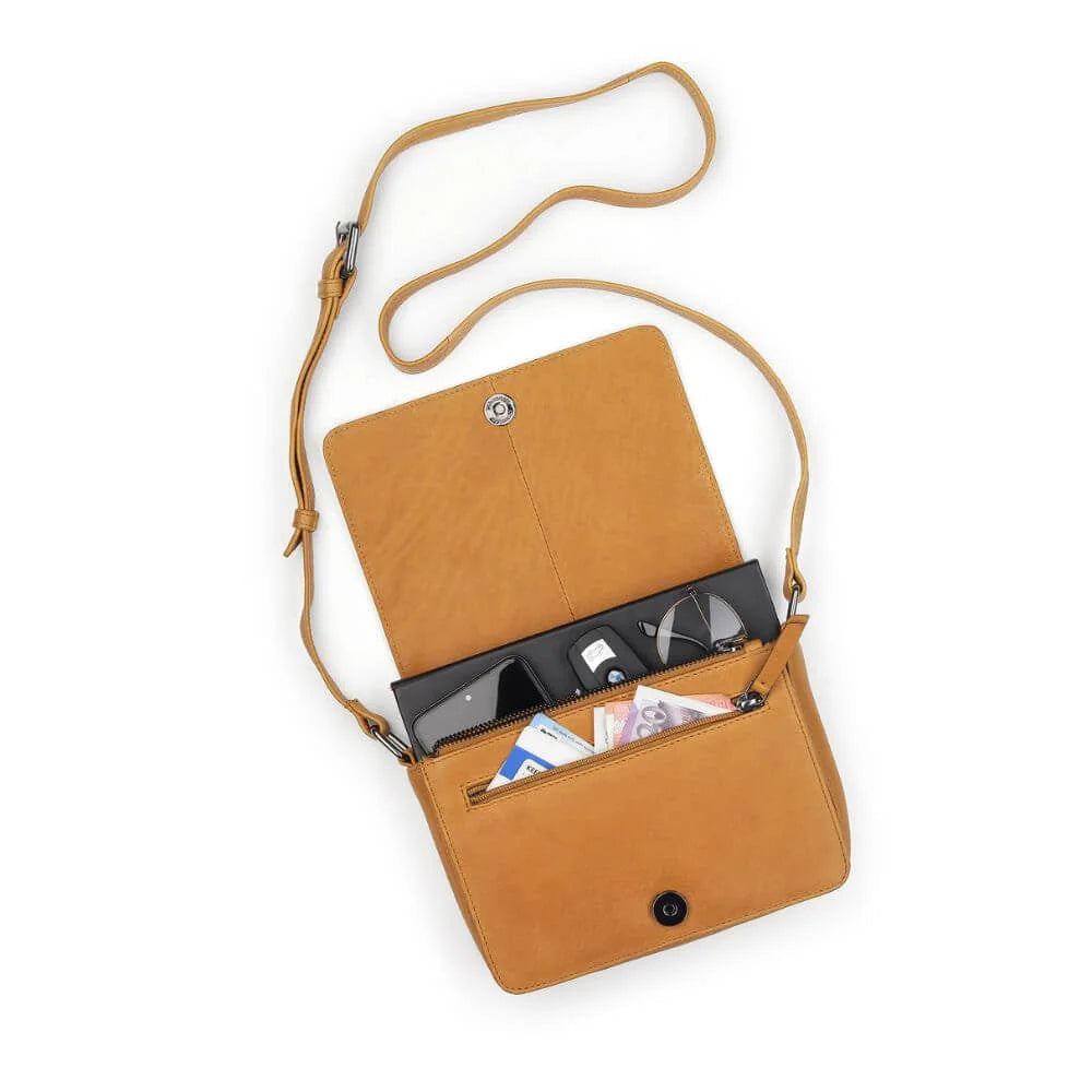 Cognac Leather Shoulder Bag Hudson 5640 (3)