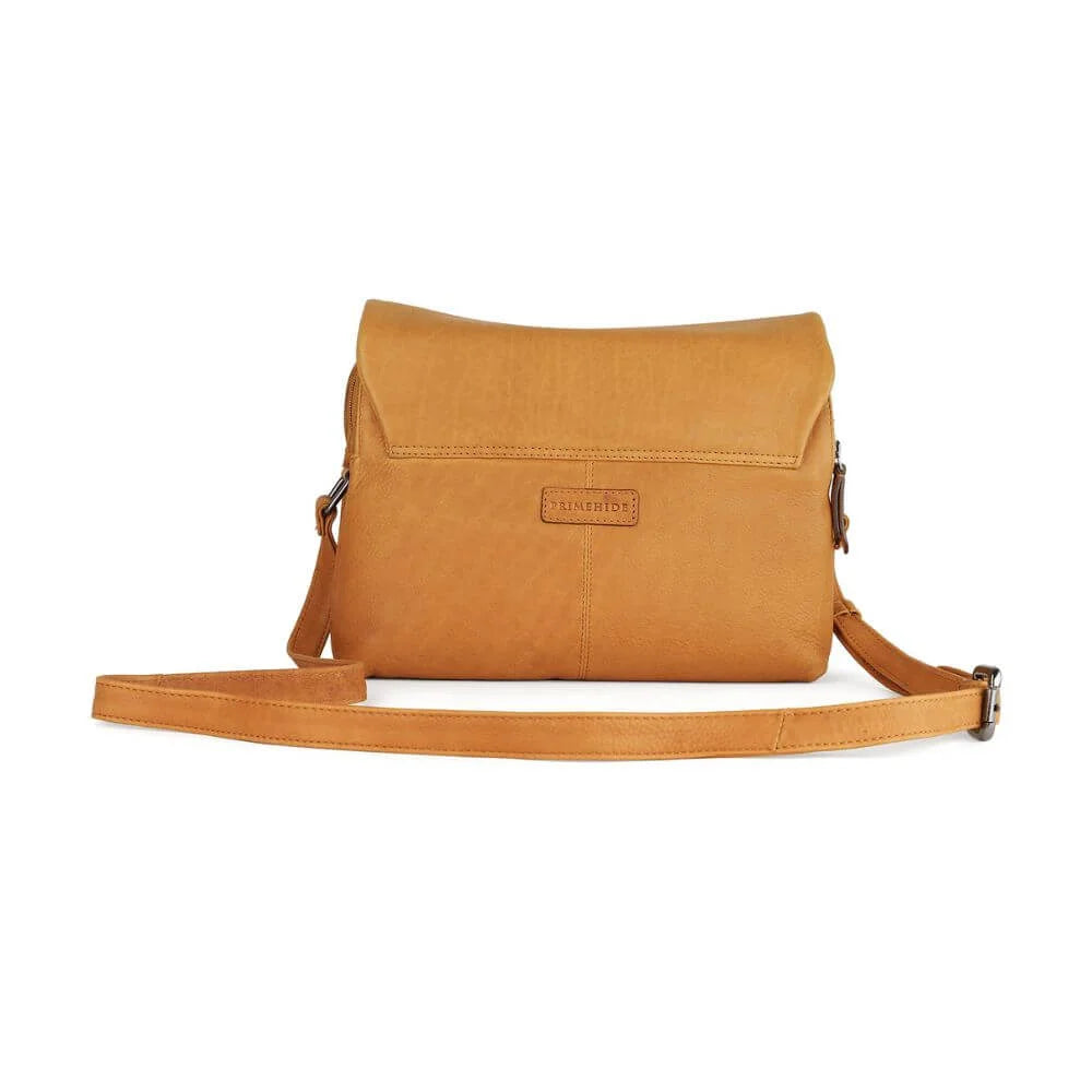 Cognac Leather Crossbody Bag with buckle Hudson 5650 (3)
