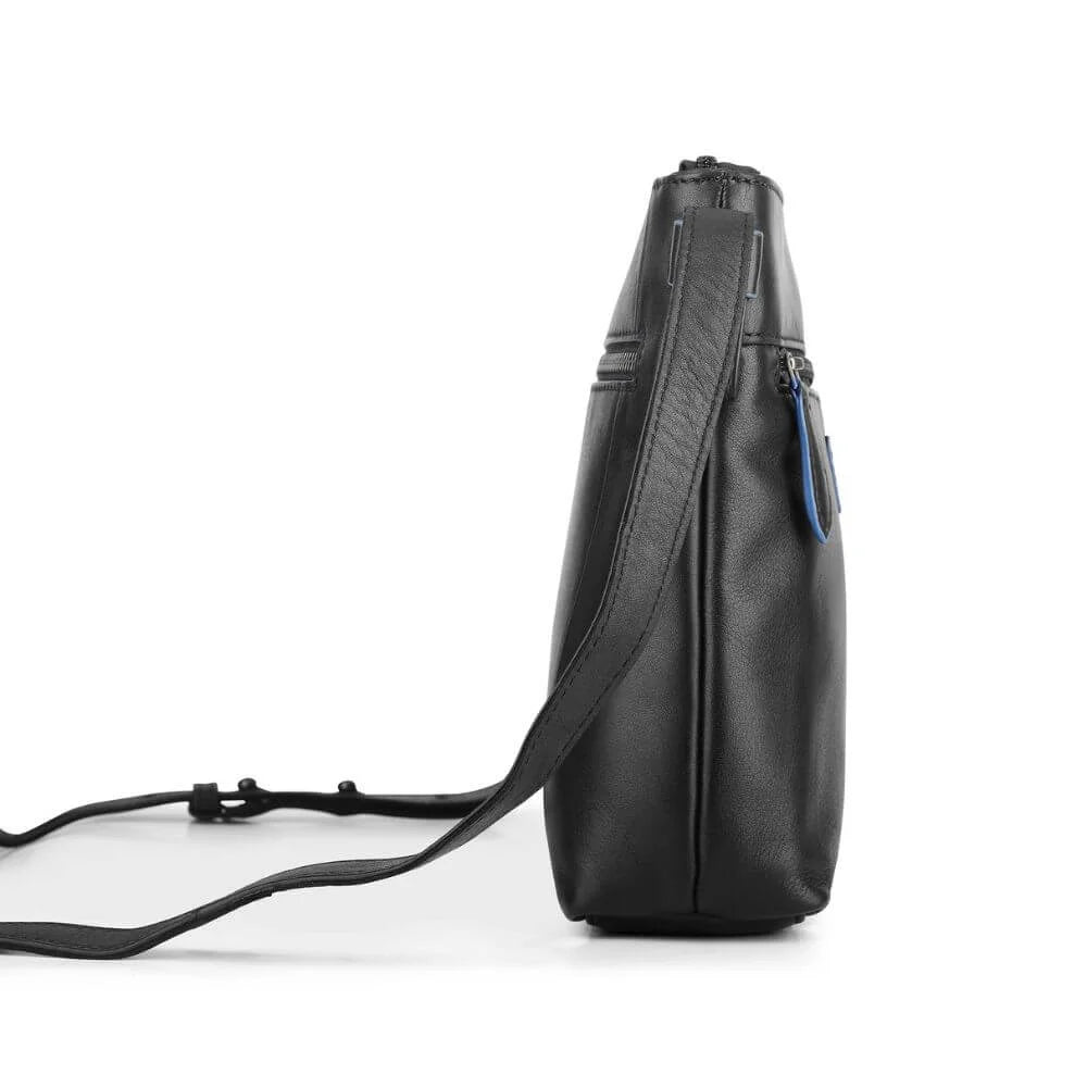 Black Waxy Leather Crossbody Handbag Chester 3312 (2)