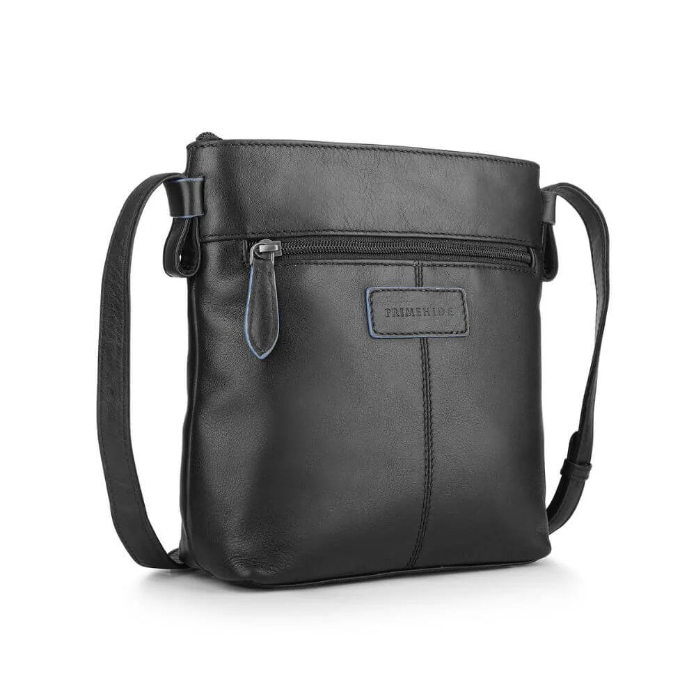 Black Waxy Leather Crossbody Handbag Chester 3312 (4)