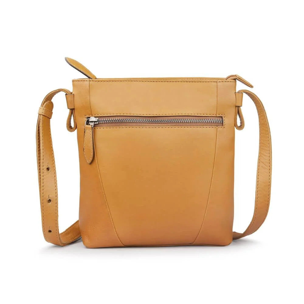 Cognac Waxy Leather Crossbody Handbag Chester 3312