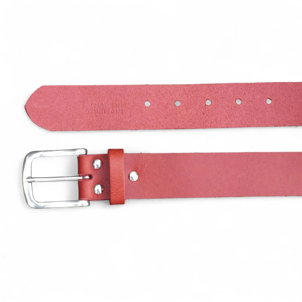 Red Full Grain Leather Belt 35mm 02
