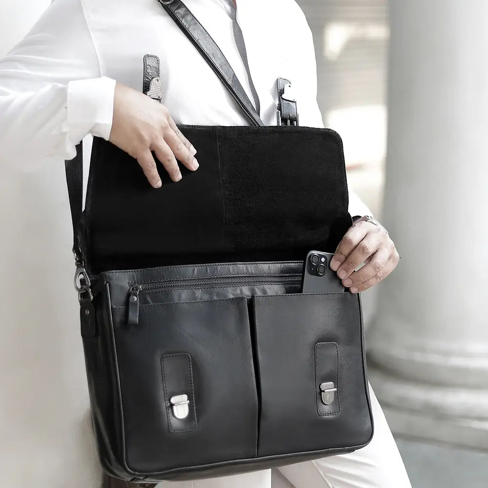 Hamilton Leather Briefcase – 6251 Black 06