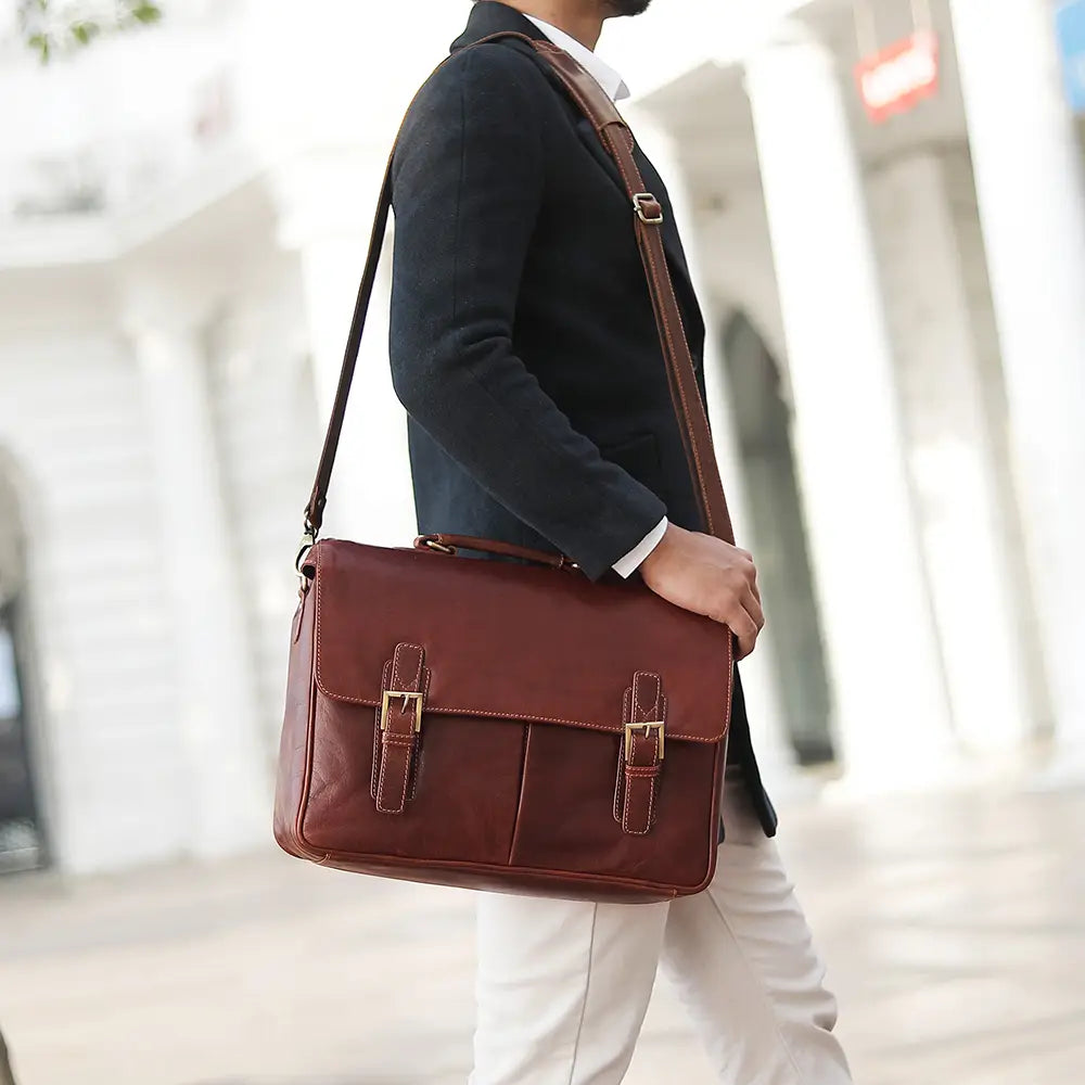 Hamilton Leather Briefcase – 6251 Brown 04