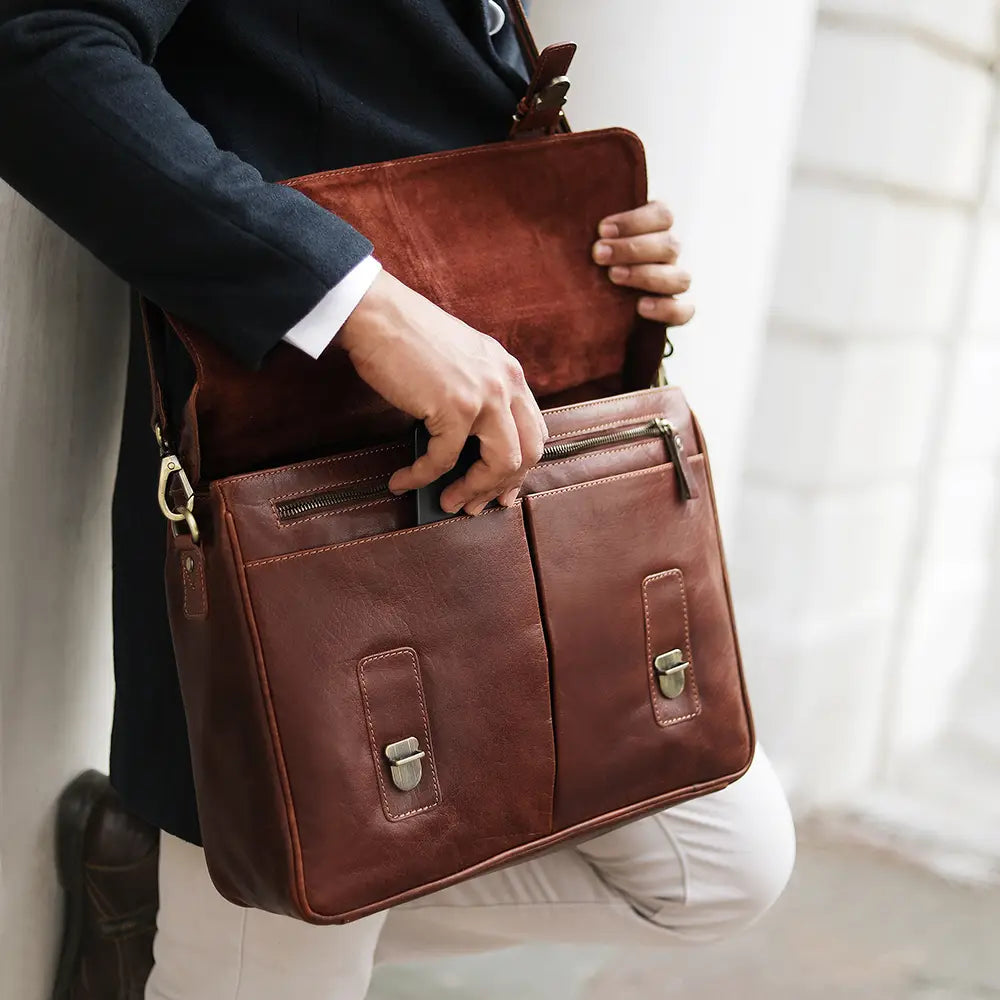 Hamilton Leather Briefcase – 6251 Brown 06