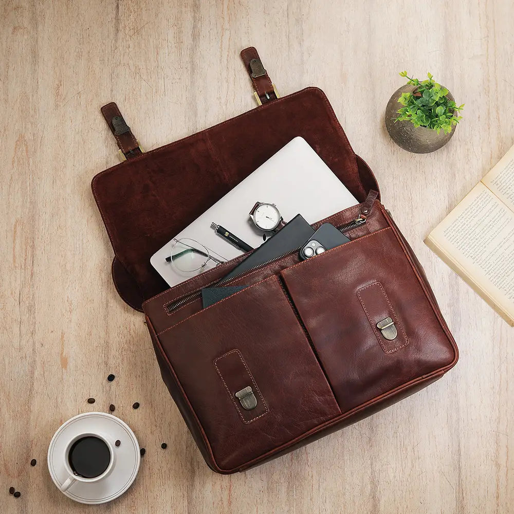 Hamilton Leather Briefcase – 6251 Brown 09