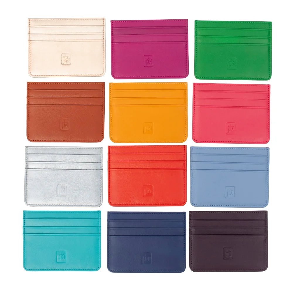 Coin Purse Style in multiple colors – genuine leather RFID card holders with 6 card slots and compact design