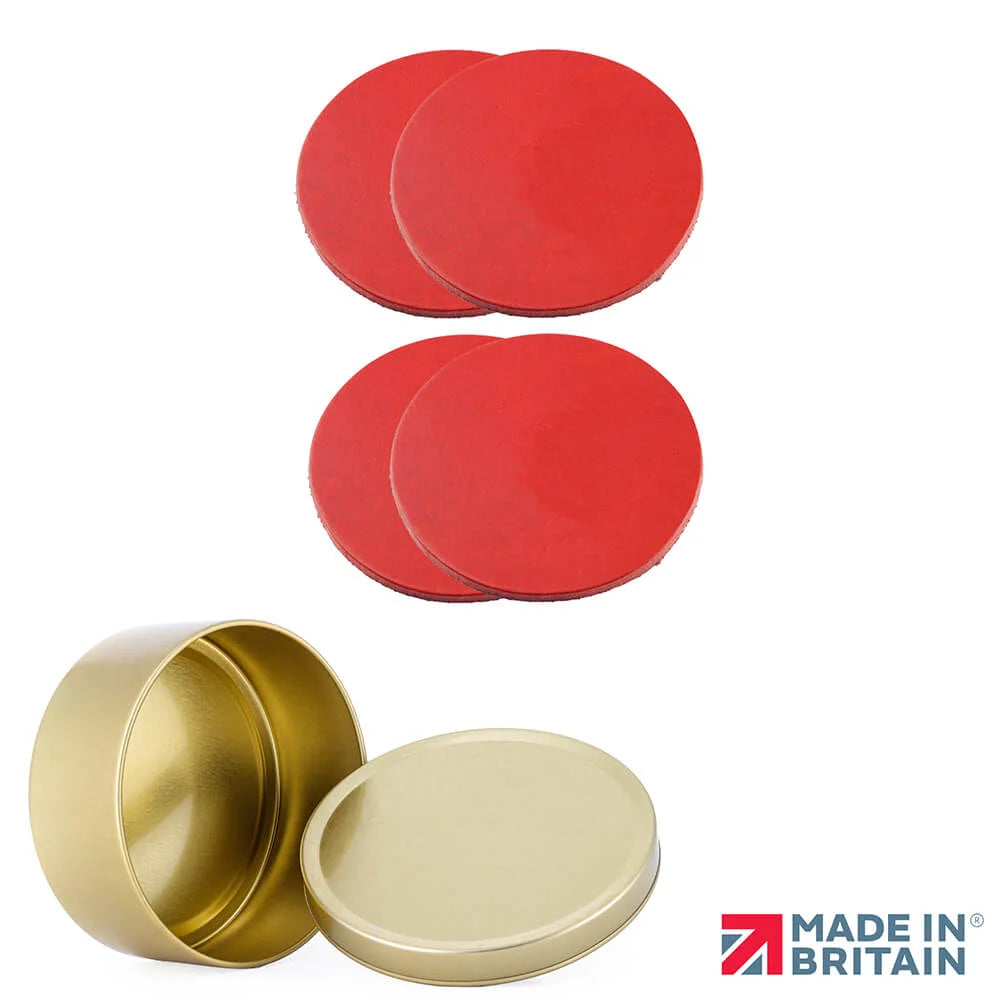 red leather coaster set of 4 Plain