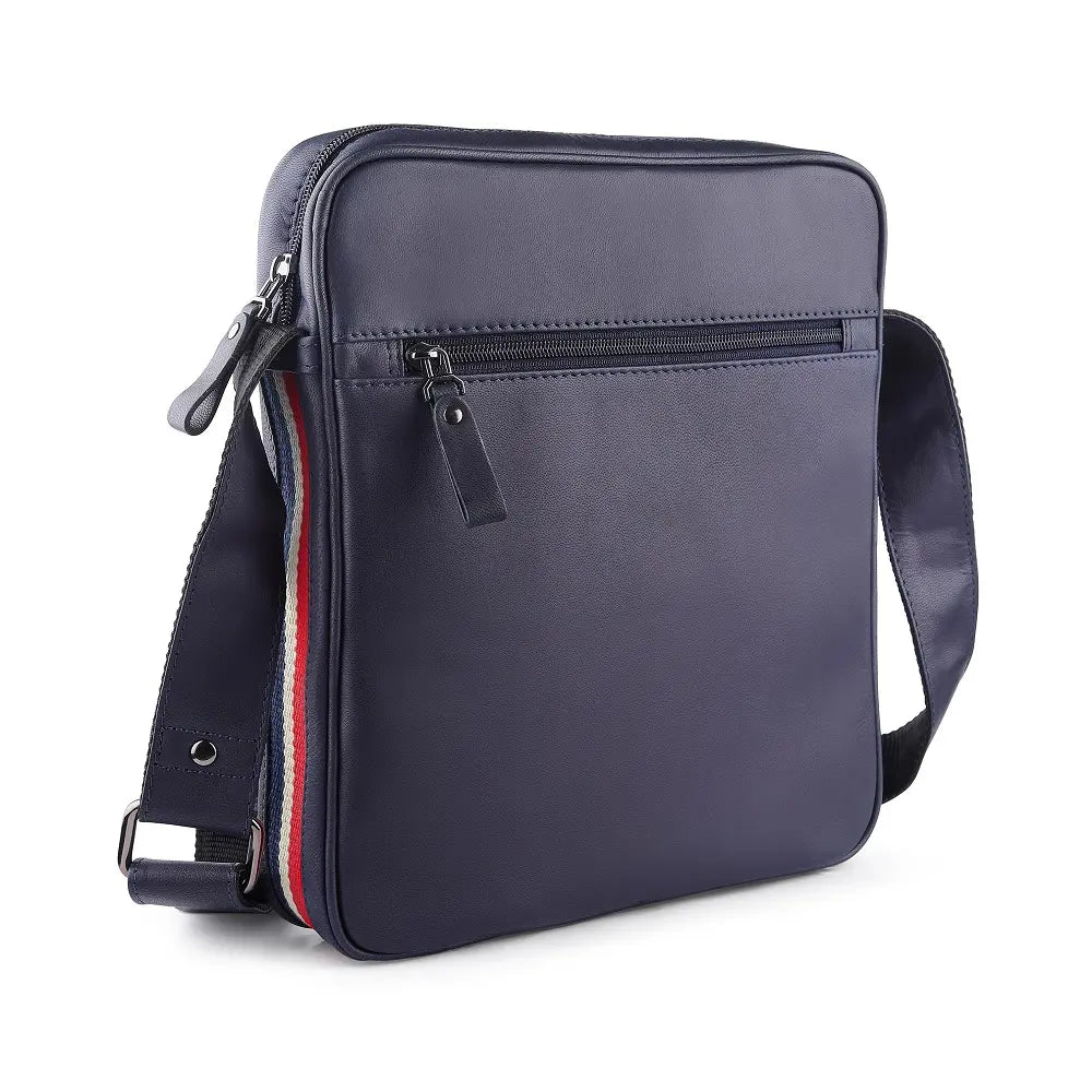 Mens Leather Bag Texan Dark Blue-2