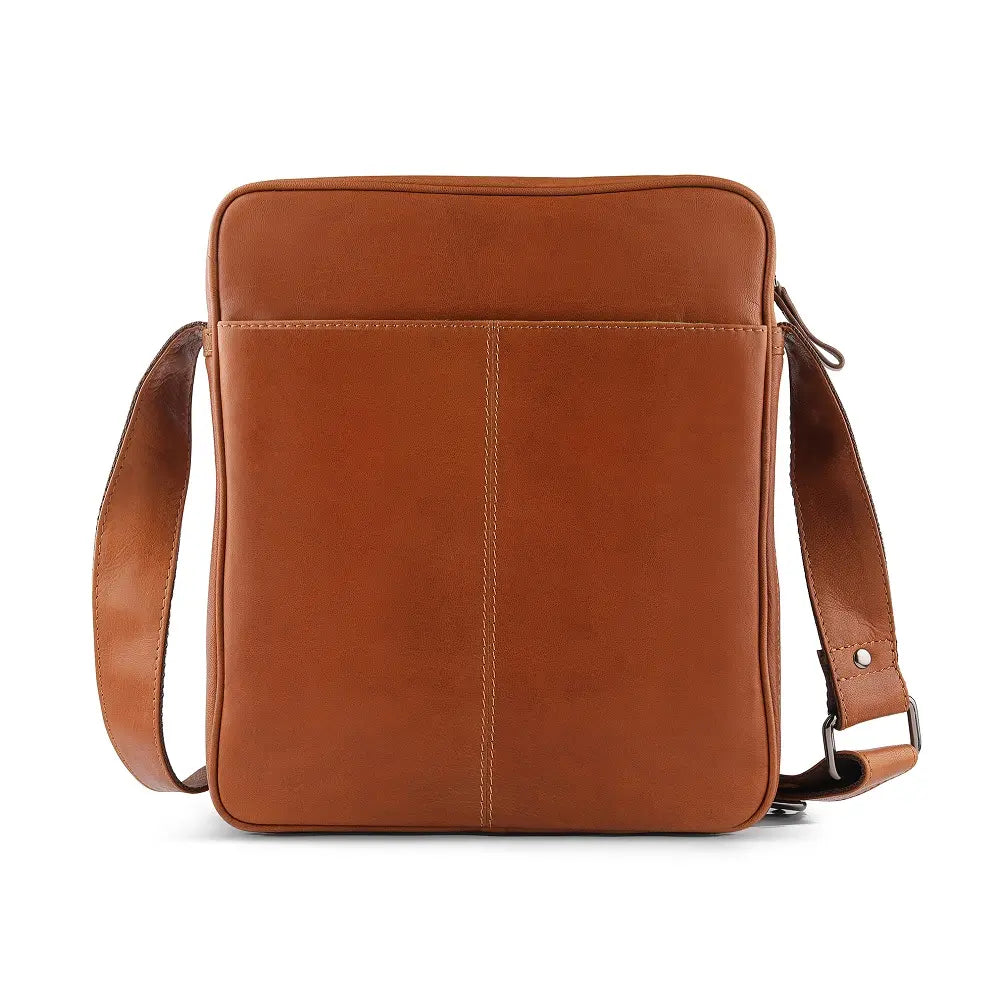 Mens Leather Bag Texan Dark Light Brown-2