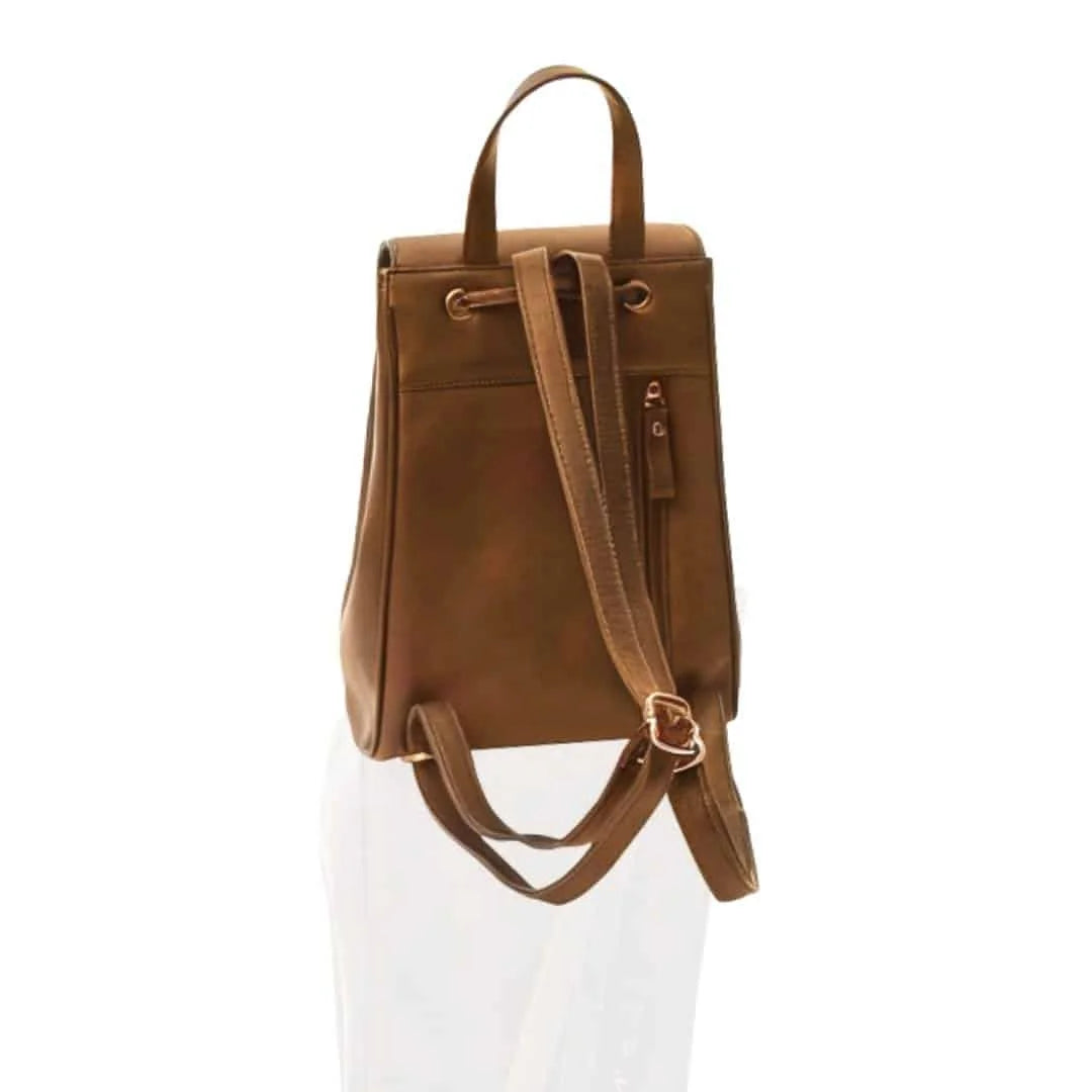 brown leather backpack for women