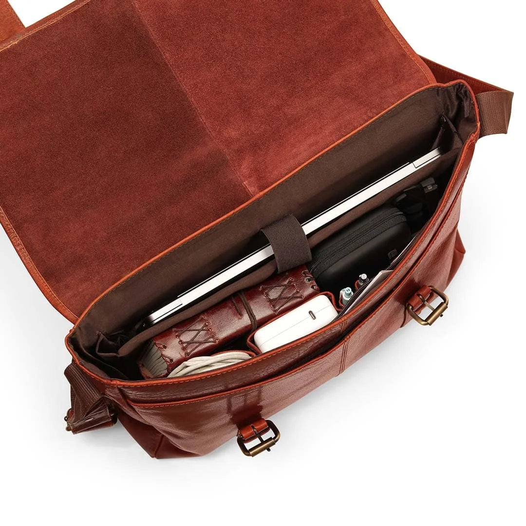 Brown Bridge Briefcase with Leather Strap – GL10BRIEFCASE 10