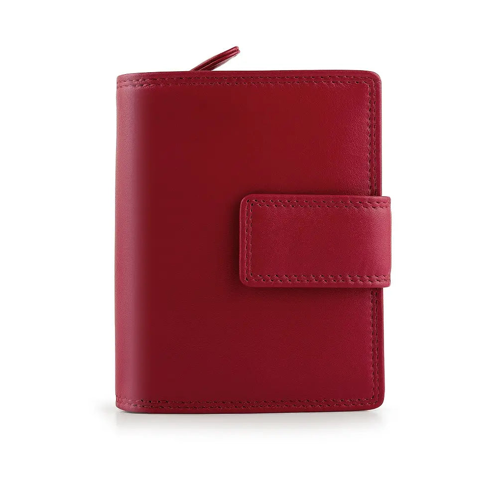 medium Trifold red purse, Crafted from soft, RFID Secure: Protects cards from electronic theft