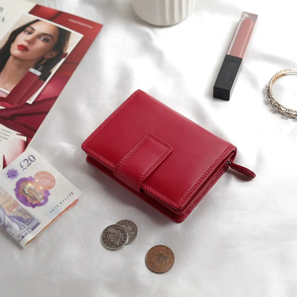 Soft Leather Purse Isabella Verona Red-4