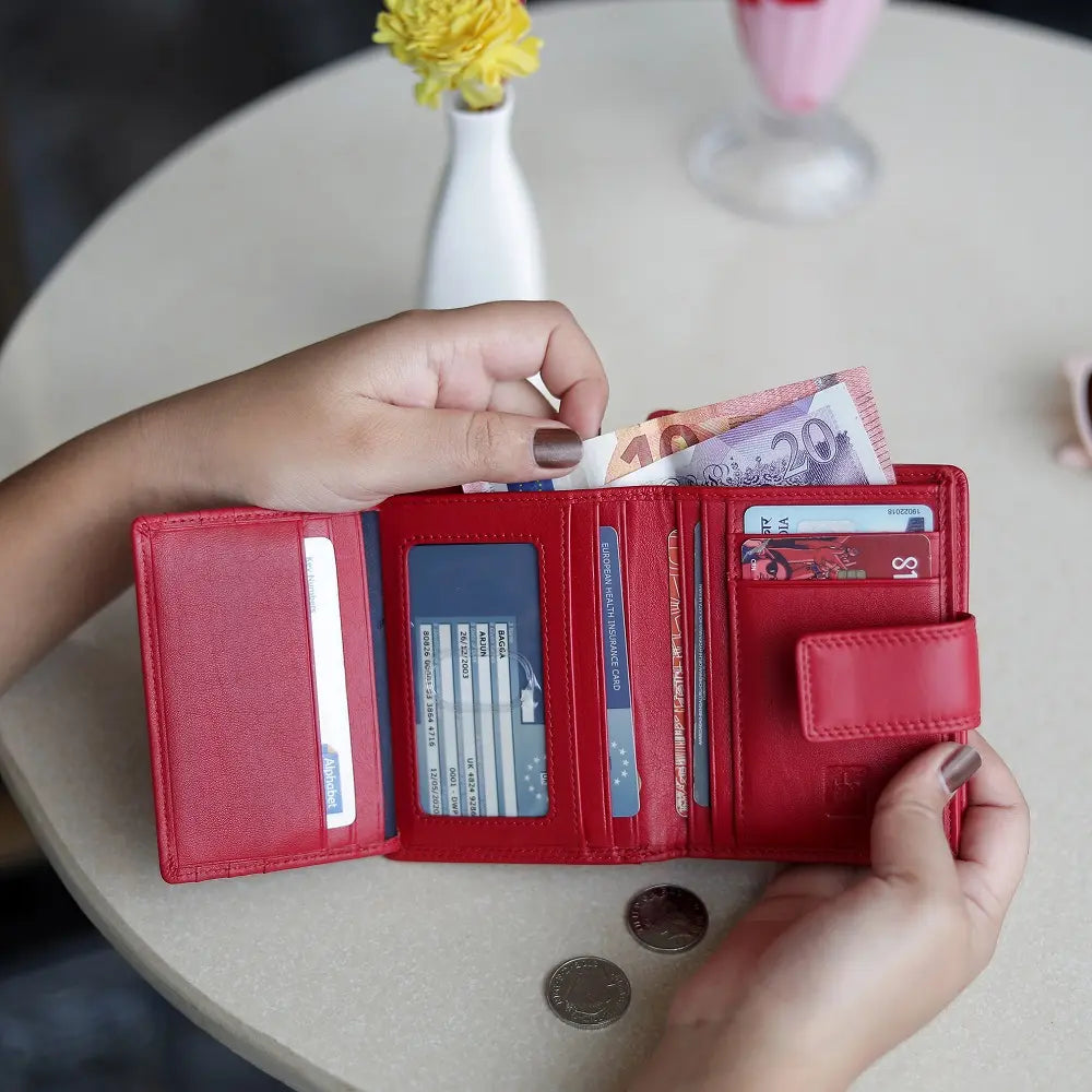 Soft Leather Purse Isabella Verona Red-5