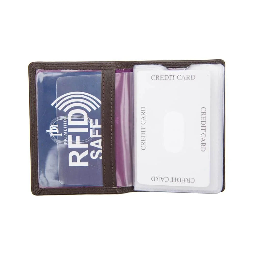 Washington RFID Credit Card Holder Brown, open view 01