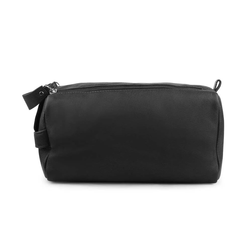 Leather Wash Bag with Double Zipper – Black 917 (3)
