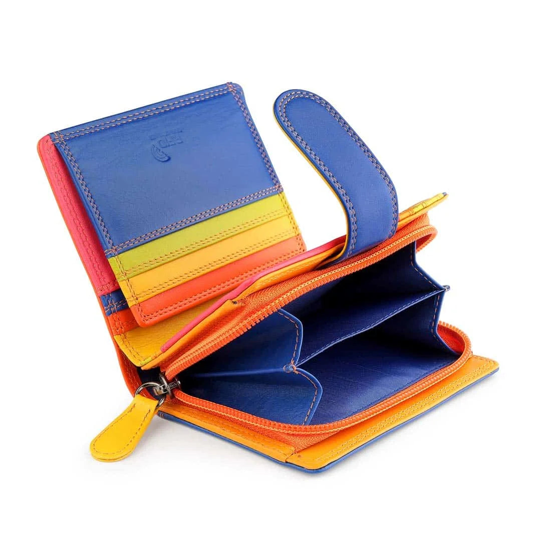 London Multi Colour Tab Purse 6084 Orange 09