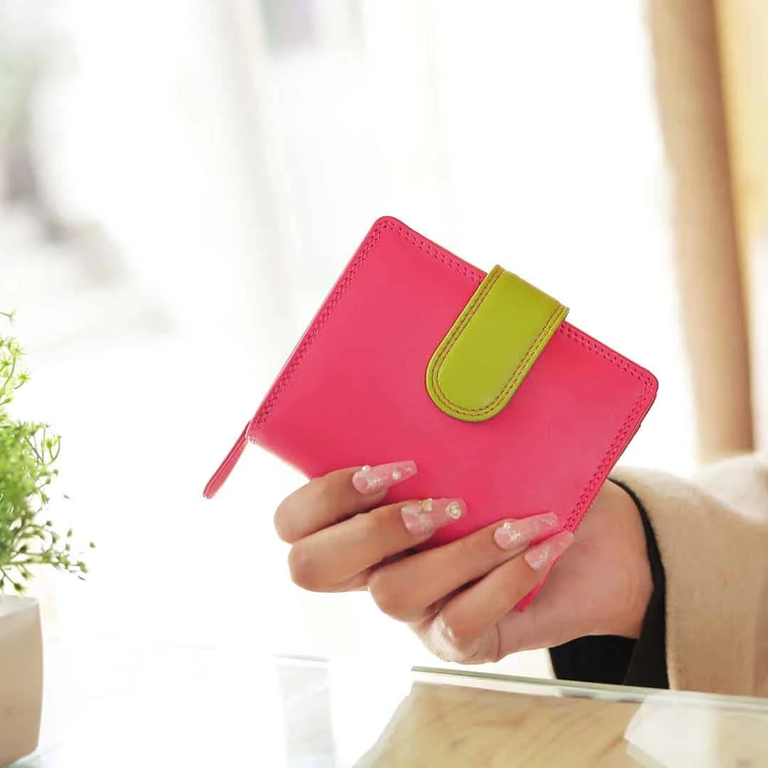 London Multi Colour Tab Purse 6084 Pink 02