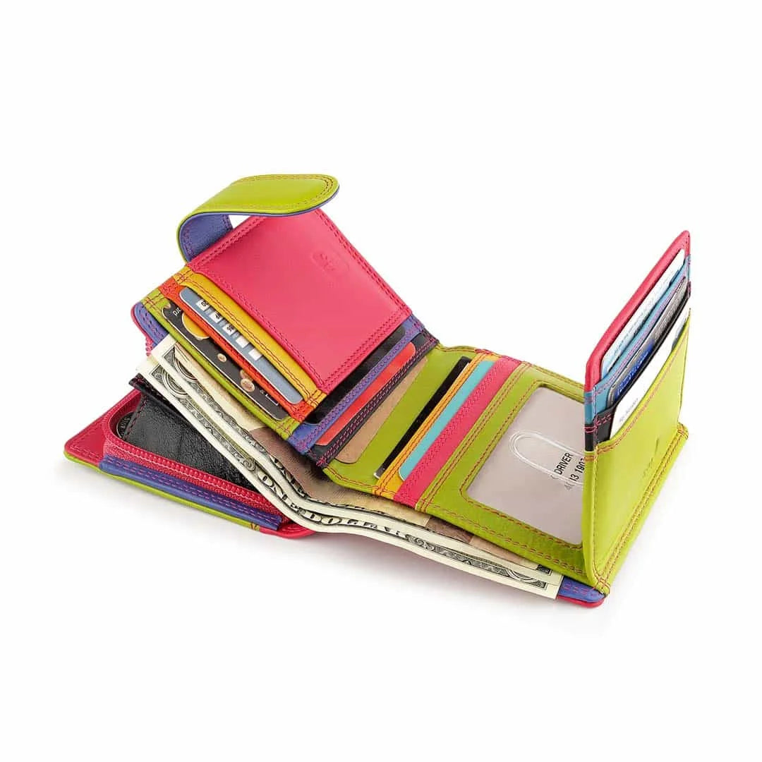 London Multi Colour Tab Purse 6084 Pink 06